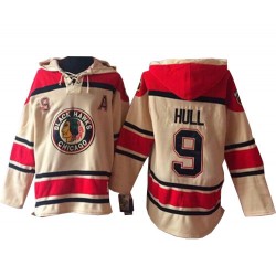 Bobby Hull Chicago Blackhawks Authentic Old Time Hockey Sawyer Hooded Sweatshirt Jersey (Cream)