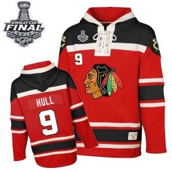 Bobby Hull Chicago Blackhawks Authentic Old Time Hockey Sawyer Hooded Sweatshirt 2015 Stanley Cup Jersey (Red)