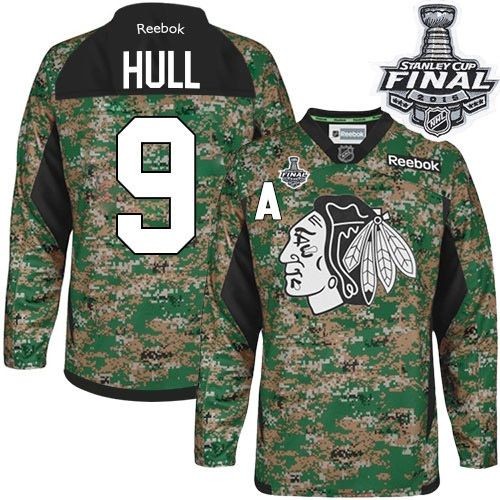 Bobby Hull Chicago Blackhawks Reebok Premier Veterans Day Practice 2015 Stanley Cup Jersey (Camo)