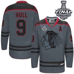 Bobby Hull Chicago Blackhawks Reebok Premier Charcoal Cross Check Fashion 2015 Stanley Cup Jersey ()