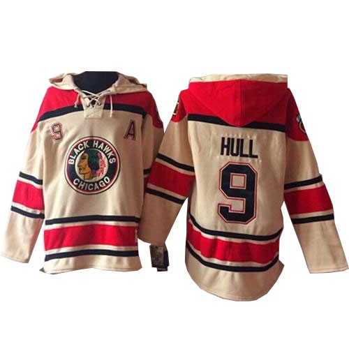 Bobby Hull Chicago Blackhawks Premier Old Time Hockey Sawyer Hooded Sweatshirt Jersey (Cream)