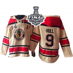 Bobby Hull Chicago Blackhawks Premier Old Time Hockey Sawyer Hooded Sweatshirt 2015 Stanley Cup Jersey (Cream)