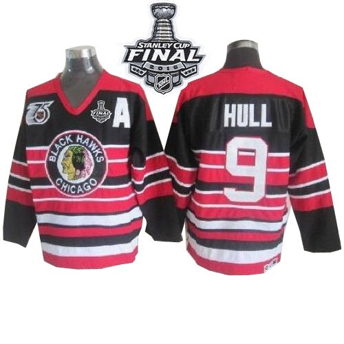 Bobby Hull Chicago Blackhawks CCM Premier Throwback 75TH 2015 Stanley Cup Jersey (Red/Black)