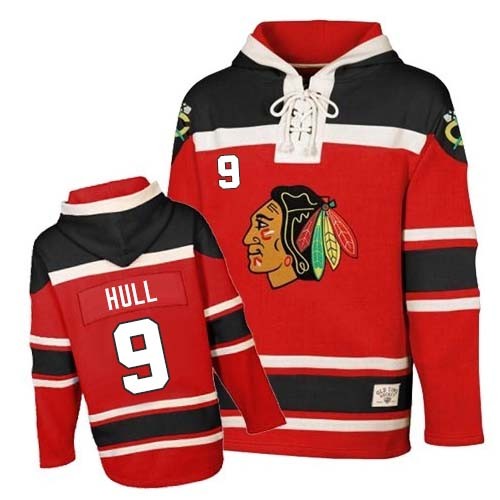 Bobby Hull Chicago Blackhawks Premier Old Time Hockey Sawyer Hooded Sweatshirt Jersey (Red)