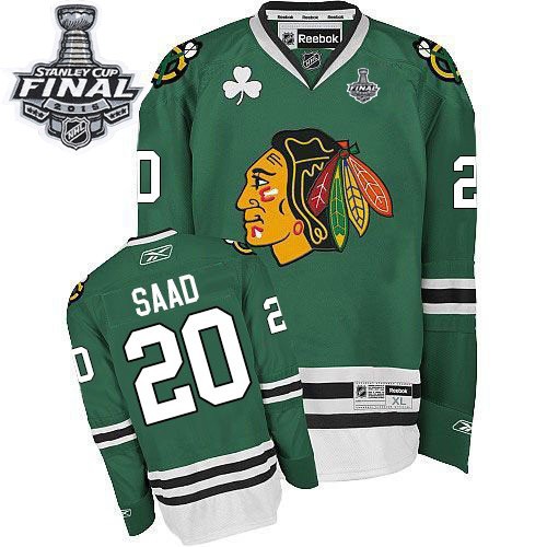 Brandon Saad Chicago Blackhawks Reebok Authentic 2015 Stanley Cup Jersey (Green)