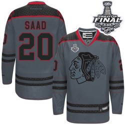 Brandon Saad Chicago Blackhawks Reebok Authentic Charcoal Cross Check Fashion 2015 Stanley Cup Jersey ()