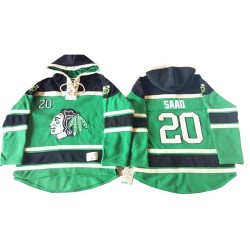 Brandon Saad Chicago Blackhawks Authentic Old Time Hockey St. Patrick's Day McNary Lace Hoodie Jersey (Green)