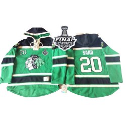 Brandon Saad Chicago Blackhawks Authentic Old Time Hockey St. Patrick's Day McNary Lace Hoodie 2015 Stanley Cup Jersey (Green)