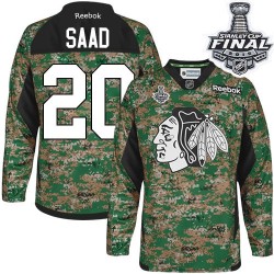 Brandon Saad Chicago Blackhawks Reebok Premier Veterans Day Practice 2015 Stanley Cup Jersey (Camo)