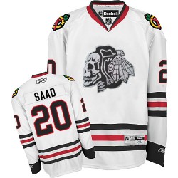 Brandon Saad Chicago Blackhawks Reebok Authentic Skull Jersey (White)
