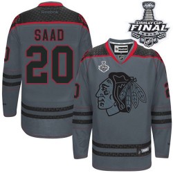 Brandon Saad Chicago Blackhawks Reebok Premier Charcoal Cross Check Fashion 2015 Stanley Cup Jersey ()