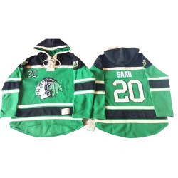 Brandon Saad Chicago Blackhawks Premier Old Time Hockey St. Patrick's Day McNary Lace Hoodie Jersey (Green)