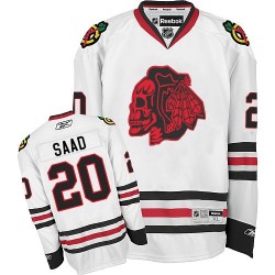 Brandon Saad Chicago Blackhawks Reebok Premier Red Skull Jersey (White)