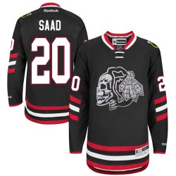 Brandon Saad Chicago Blackhawks Reebok Youth Authentic Black Skull 2014 Stadium Series Jersey (White)