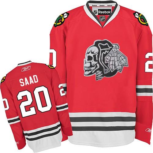 Brandon Saad Chicago Blackhawks Reebok Youth Authentic Red Skull Jersey (White)