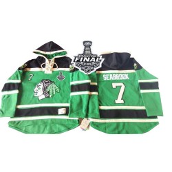 Brent Seabrook Chicago Blackhawks Authentic Old Time Hockey St. Patrick's Day McNary Lace Hoodie 2015 Stanley Cup Jersey (Green)