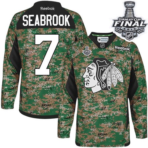 Brent Seabrook Chicago Blackhawks Reebok Authentic Veterans Day Practice 2015 Stanley Cup Jersey (Camo)