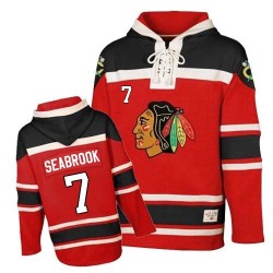 Brent Seabrook Chicago Blackhawks Authentic Old Time Hockey Sawyer Hooded Sweatshirt Jersey (Red)