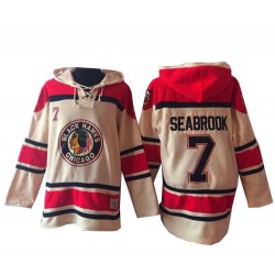 Brent Seabrook Chicago Blackhawks Authentic Old Time Hockey Sawyer Hooded Sweatshirt Jersey (Cream)