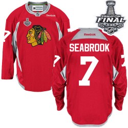 Brent Seabrook Chicago Blackhawks Reebok Authentic Practice 2015 Stanley Cup Jersey (Red)