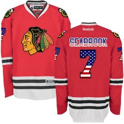 Brent Seabrook Chicago Blackhawks Reebok Authentic USA Flag Fashion Jersey (Red)