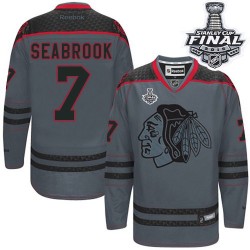 Brent Seabrook Chicago Blackhawks Reebok Premier Charcoal Cross Check Fashion 2015 Stanley Cup Jersey ()