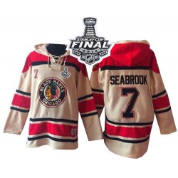 Brent Seabrook Chicago Blackhawks Premier Old Time Hockey Sawyer Hooded Sweatshirt 2015 Stanley Cup Jersey (Cream)