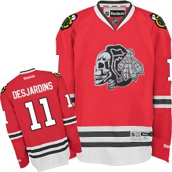 Andrew Desjardins Chicago Blackhawks Reebok Premier Red Skull Jersey (White)