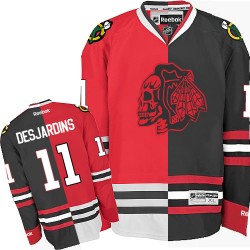 Andrew Desjardins Chicago Blackhawks Reebok Premier Split Fashion White Skull Jersey (Red/Black)