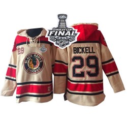 Bryan Bickell Chicago Blackhawks Authentic Old Time Hockey Sawyer Hooded Sweatshirt 2015 Stanley Cup Jersey (Cream)