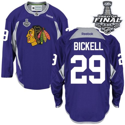 Bryan Bickell Chicago Blackhawks Reebok Premier Practice 2015 Stanley Cup Jersey (Purple)