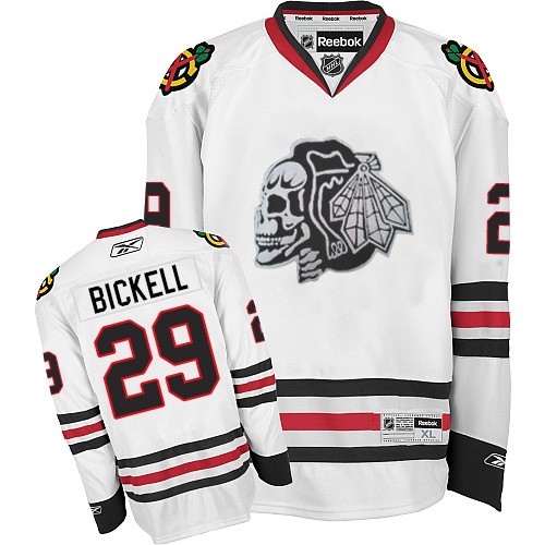 Bryan Bickell Chicago Blackhawks Reebok Premier Skull Jersey (White)