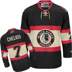 Chris Chelios Chicago Blackhawks Reebok Premier New Third Jersey (Black)