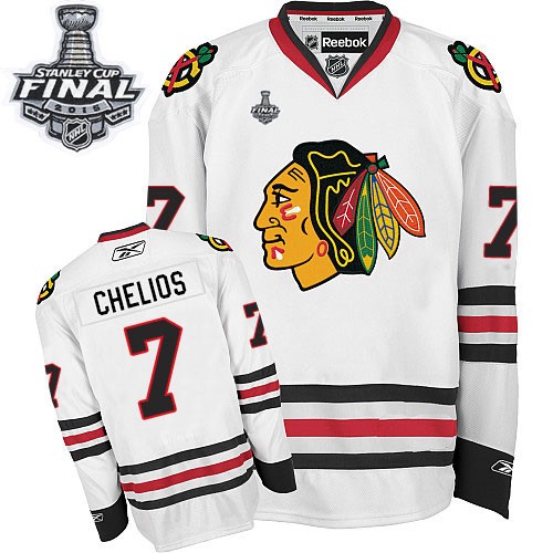Chris Chelios Chicago Blackhawks Reebok Premier Away 2015 Stanley Cup Jersey (White)