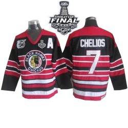 Chris Chelios Chicago Blackhawks CCM Premier Throwback 75TH 2015 Stanley Cup Jersey (Red/Black)
