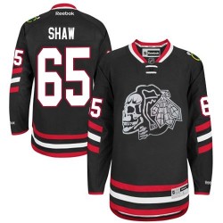 Andrew Shaw Chicago Blackhawks Reebok Authentic Black Skull 2014 Stadium Series Jersey (White)
