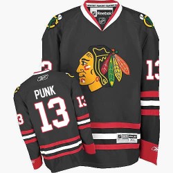 CM Punk Chicago Blackhawks Reebok Authentic Third Jersey (Black)