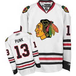 CM Punk Chicago Blackhawks Reebok Youth Authentic Away Jersey (White)