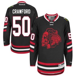 Corey Crawford Chicago Blackhawks Reebok Authentic Red Skull 2014 Stadium Series Jersey (Black)
