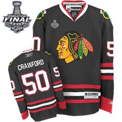 Corey Crawford Chicago Blackhawks Reebok Authentic Third 2015 Stanley Cup Jersey (Black)