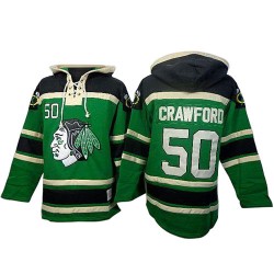 Corey Crawford Chicago Blackhawks Authentic Old Time Hockey St. Patrick's Day McNary Lace Hoodie Jersey (Green)