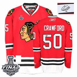 Corey Crawford Chicago Blackhawks Reebok Authentic Autographed Home 2015 Stanley Cup Jersey (Red)