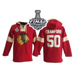 Corey Crawford Chicago Blackhawks Authentic Old Time Hockey Pullover Hoodie 2015 Stanley Cup Jersey (Red)