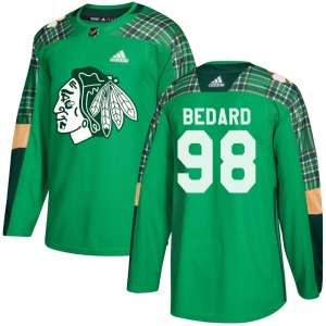 Connor Bedard Chicago Blackhawks Adidas Youth Authentic St. Patrick's Day Practice Jersey (Green)