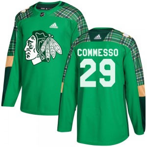 Drew Commesso Chicago Blackhawks Adidas Youth Authentic St. Patrick's Day Practice Jersey (Green)