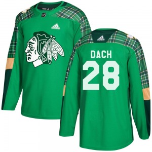 Colton Dach Chicago Blackhawks Adidas Youth Authentic St. Patrick's Day Practice Jersey (Green)