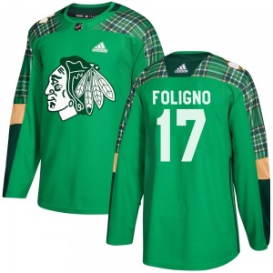 Nick Foligno Chicago Blackhawks Adidas Youth Authentic St. Patrick's Day Practice Jersey (Green)