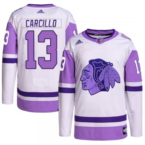 Daniel Carcillo Chicago Blackhawks Adidas Youth Authentic Hockey Fights Cancer Primegreen Jersey (White/Purple)