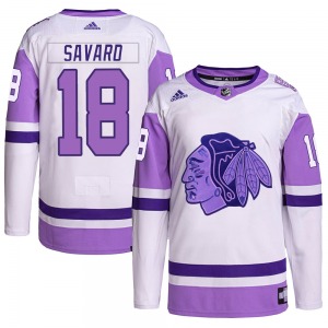Denis Savard Chicago Blackhawks Adidas Youth Authentic Hockey Fights Cancer Primegreen Jersey (White/Purple)