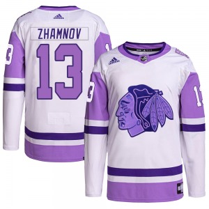 Alex Zhamnov Chicago Blackhawks Adidas Youth Authentic Hockey Fights Cancer Primegreen Jersey (White/Purple)